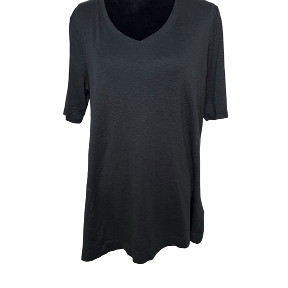 J. Jill | Black Pima Elbow Sleeve Tunic | 100% Pima Cotton | Sz L - Picture 3 of 6